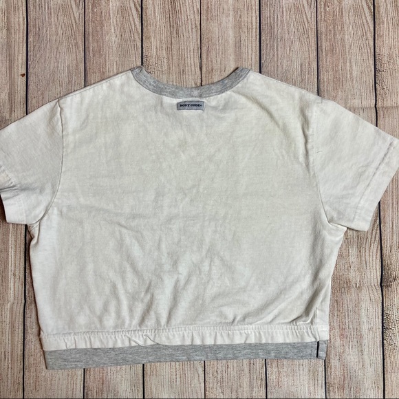 Body Code Short Sleeve T-Shirt Crop Top White/Grey - Picture 6 of 7
